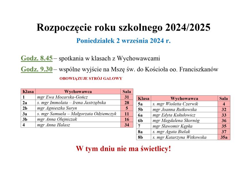 Rozpoczęcie Nowego Roku Szkolnego 2024/2025 - zdjęcie 1